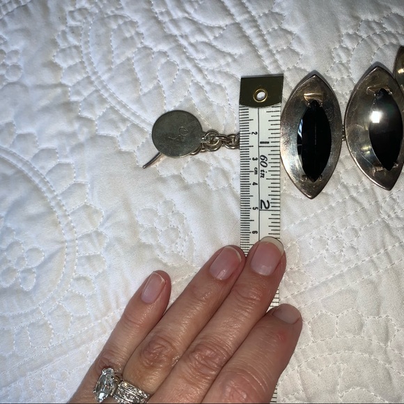 Sterling Silver black c.z. stone necklace - Picture 8 of 14